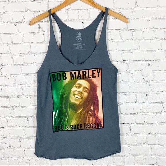 Zion Rootswear Tops - Bob Marley Zion Tank Top Roots Rock Reggae Gray